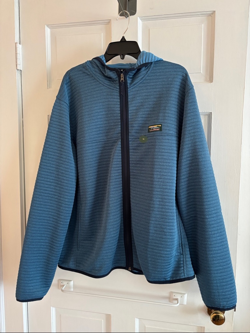 L.L. Bean Teal Hooded Zip Front Jacket